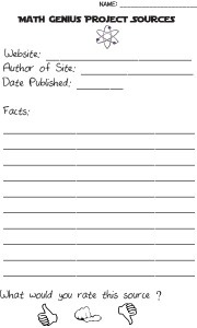 Math Genius Source Sheet