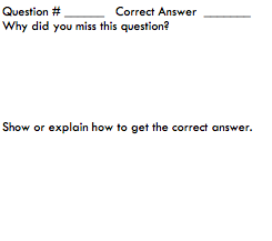 Students identified corrected answers and showed reasoning.